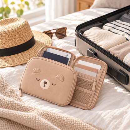 Sleepy Bear Travel Document Wallet